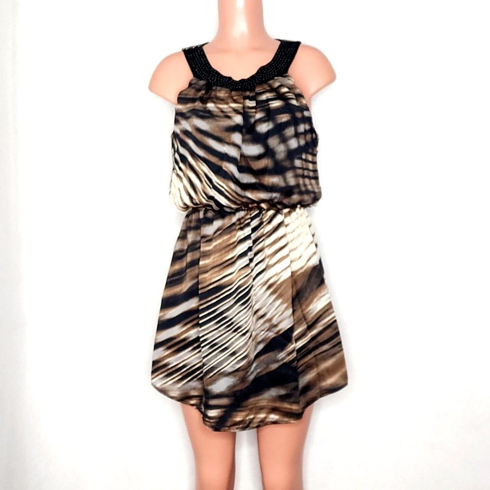 The Wish Collection Beaded Cocktail Mini Dress Sleeveless